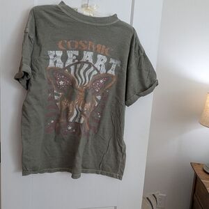 Anthropologie Olive Graphic Tee